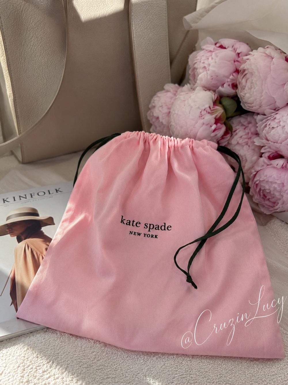 Kate Spade New York Pink Dust Bag | Authentic | Soft Brushed Cotton